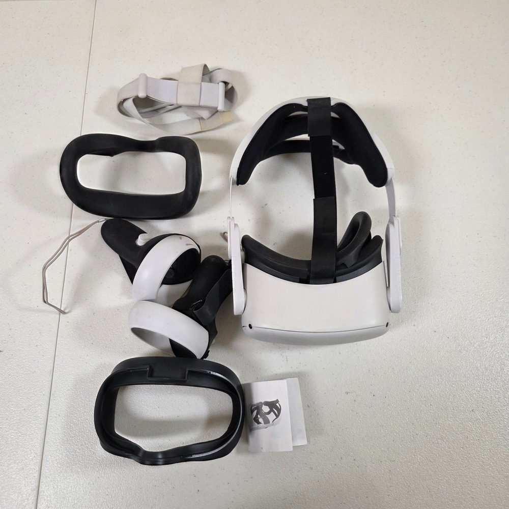 Meta Oculus Quest 2 128GB VR Headset White with Elite Strap and Controllers